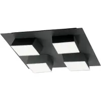 FABAS LUCE Lucas Square LED-Deckenleuchte 48W 4160lm 3000K Anthrazit - Metall- und Methacrylat-Gehäuse, dimmbar mit Phasenanschnitt, modernes Design IP20