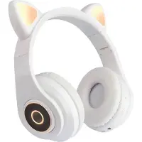 AGA Kabellose Kopfhörer mit Katzenohren LED RGB Weiß