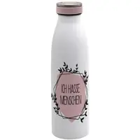GEDA LABELS Isolierflasche Ich hasse Menschen in Weiß - 500 ml | Gr.: onesize