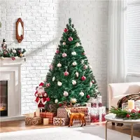 Yaheetech 183 cm Künstlicher Weihnachtsbaum mit 598 Spitzen & faltbarem Metallständer, Tannenbaum Kunstbaum für Weihnachten, Grün