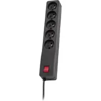 LESTAR 1966008404, 1 m, 5 AC-Ausgänge, Indoor, Schwarz, Universal, 230 V