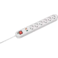 Bachmann SMART Steckdosenleiste 6x Schutzkontakt, Schalter, Überspannungsschutz, weiß, 1,5 m