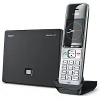 Gigaset BasicLine IP + COMFORT 500HX, DECT-Telefon, Kabelloses Mobilteil, Freisprecheinrichtung, 300 Eintragungen, Anrufer-Identifikation, Schwarz, Silber