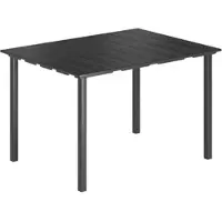 Outsunny Gartentisch für 4 Personen, rechteckiger Tisch mit HDPE-Oberfläche und Metallrahmen, für Garten, Terrasse, Balkon, Schwarz