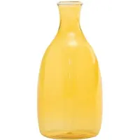 Zafferano Un Fiore Vase aus mundgeblasenem Borosilikatglas, elegantes Design mit weißer Verzierung, 35 cl, goldgelbe Farbe, für Blumen und Dekorationen