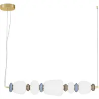 Nova Luce LED Pendelleuchte Palo dimmbar 28W warmweiss 3000K Mehrfarbig Glas Metall 96cm 9009203