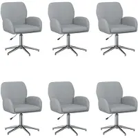 vidaXL Bürostühle 6 Stk. 54 x 58 x 90 cm Hellgrau Stoff