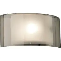 FABAS LUCE Alide 34 cm Wandleuchte mit Metallrahmen und Rauchglas, E27 40W IP20 Fassung - Elegantes und modernes Design für Innenräume