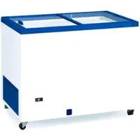 CSB Professionelle Kühltruhe 100 cm und 300 Liter mit Glasschiebetüren. Industrielle Gefriertruhe für Bar, Restaurant und Catering.