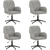vidaXL Bürostühle 4 Stk. 54 x 55 x 90 cm Hellgrau Samt