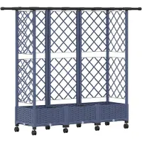 vidaXL Hochbeet mit Rankgitter und Dach Grau 164 x 40 x 127 cm PP