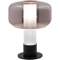 FABAS LUCE Flick Amethyst Tischleuchte, Gestell aus Metall und Borosilikatglas, Touch-Dimmer, E14 15W Fassung, IP20 - Flick