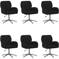 vidaXL Bürostühle 6 Stk. 54 x 58 x 90 cm Schwarz Stoff