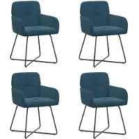 vidaXL Esszimmerstühle 4 pcs Samt Blau 59 x 56,5 x 86 cm