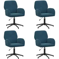 vidaXL Bürostühle 4 Stk. 54 x 55 x 90 cm Blau Samt