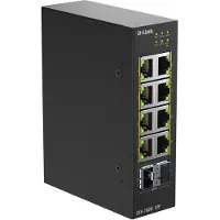 D-Link DIS-100G-10P Unmanaged Switch 8x Gigabit Ethernet PoE+, max. 240W, 2x 1G SFP, DIN-Schienenmontage, IP30