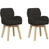 vidaXL Drehstuhl Esszimmer 2 pcs Bouclé Schwarz 54 x 58 x 87 cm