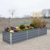 StarTech.com Hochbeet Garten - Rechteckiges Pflanzbeet - 240x80x45 cm - Verzinkter Stahl - Offener Boden ohne Bodenplatte - Farbe Armygrün