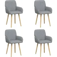 vidaXL Esszimmerstühle 4 pcs Stoff Hellgrau 56,5 x 50 x 87,5 cm