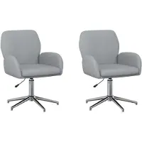 vidaXL Bürostühle 2 Stk. 54 x 58 x 90 cm Hellgrau Stoff