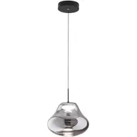 FABAS LUCE Glas Hängelampe Deva, dimmbar, alu / grau / zink, für Wohn- / Esszimmer, Glas, Modern, Pendelleuchte