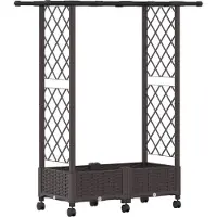 vidaXL Hochbeet mit Rankgitter und Dach Braun 122,5 x 40 x 127 cm PP