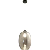 FABAS LUCE Infinity Pendelleuchte aus rauchfarbenem, mundgeblasenem Glas und Metall, E27-Fassung, elegantes und modernes Design, ideal für die Innenbeleuchtung