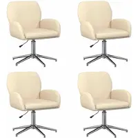 vidaXL Bürostühle 4 Stk. 54 x 58 x 90 cm Creme Stoff