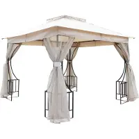 Gardeness Stahl-Gartenpavillon 3x3 m mit wasserabweisender Polyesterbespannung