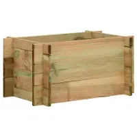 vidaXL Garten Hochbeet Grün 80 x 80 x 32 cm Massives Kiefernholz