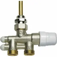 RBM Thermostatischer Wasserhahn 1/2' für Handtuchheizkörper – Einschließlich Stange, 4-Wege