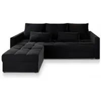 Masseno Ecksofa KOS PIK mit Schlaffunktion L-Form, Sofa mit Bettkasten, Wohnzimmersofa, Couch, Soffa, Bettsofa, Couchgarnitur- Schwarz, KRONOS 07