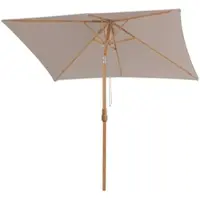 Sekey Rechteckschirm 300x200cm Holzoptik Eckiger Sonnenschirm für Garten Terrasse Hof