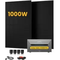 Anker SOLIX Solarbank 2 E1600 Pro All-in-One Speicher für Balkonkraftwerk, mit 2 x 500W Bifaziale Solarmodule,by Powerness - 1600Wh / 4 x Smart Plug / Selbstabholung
