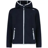 CMP Strickfleecejacke "KID G JACKET FIXED HOOD" mit Kapuze wärmende Strickfleecejacke aus Polyester, mit Kapuze und Kinnschutz