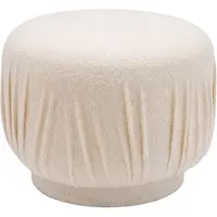 FineBuy Sitzhocker Stoff 50cm Creme Stoffhocker Rund Polsterhocker Beistellhocker Klein