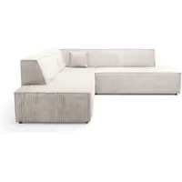 Masseno Ecksofa TESSO II L-S mit Schlaffunktion L-Form, Sofa mit Bettkasten, Wohnzimmersofa, Couch, Soffa, Bettsofa, Couchgarnitur- Creme, TILIA 01