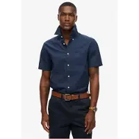 Superdry für Herren. M4011093A Hemd City Leinen Marineblau (L), Lässig, Baumwolle, Kurzarm