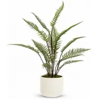 Fleur Ami Kunstpflanze mit Topf Schwertfarn 90 cm mit Solco Topf Weiß