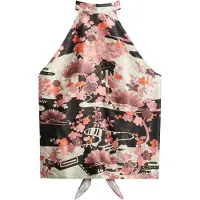 Superdry für Damen. W6012024A Top-Neckholder Jacquard Goshodoki rosa (XS), Lässig, Party, Viskose, Ärmellos / Hosenträger