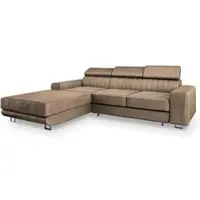 Masseno Ecksofa NOTO L-S mit Schlaffunktion L-Form, Sofa mit Bettkasten, Wohnzimmersofa, Couch, Soffa, Bettsofa, Couchgarnitur- Beige, MONOLITH 09