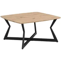 FineBuy Couchtisch 75cm Eiche Optik Quadratisch Sofatisch Wohnzimmertisch Beistelltisch