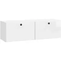 vidaXL Wandmontierter TV-Schrank 98 x 31 x 30 cm Hochglanz Weiß
