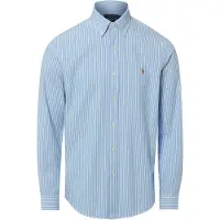 Ralph Lauren für Herren. 710B22593002 Blaues Oxford-Hemd aus Seersucker in Custom Fit (XL), Lässig, Baumwolle, Langarm