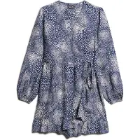 Superdry Printed Wrap Langärmliges Kurzes Kleid
