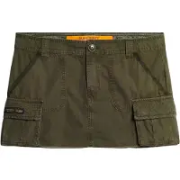 Superdry für Damen. W7210305A Rock Utility Fallschirm grün (XL), Lässig, Baumwolle