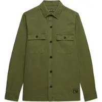 Superdry für Herren. M4011143A Militärhemd grün (XXL), Lässig, Baumwolle, Langarm