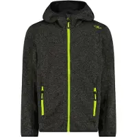 CMP Strickfleecejacke "KID JACKET FIXED HOOD" mit Kapuze mit atmungsaktiven und schnell trocknenden Eigenschaften