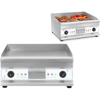 Royal Catering Elektrische Grillplatte glatt 300deg;C 60 cm 2 x 3200W