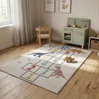 Little Olly Spielteppich - Ruby Dinosaurier Creme 140x200 cm
